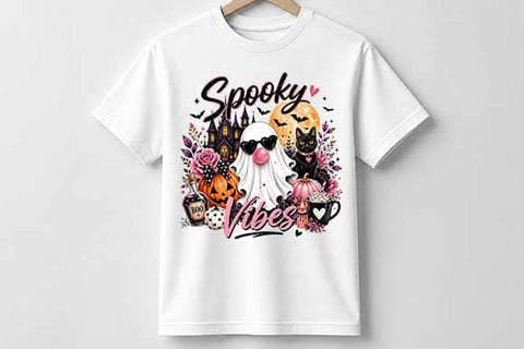 Spooky Vibes Ghost PNG Halloween Digital Download SVG BillahCrafts 