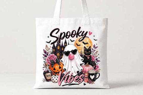 Spooky Vibes Ghost PNG Halloween Digital Download SVG BillahCrafts 