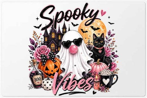 Spooky Vibes Ghost PNG Halloween Digital Download SVG BillahCrafts 