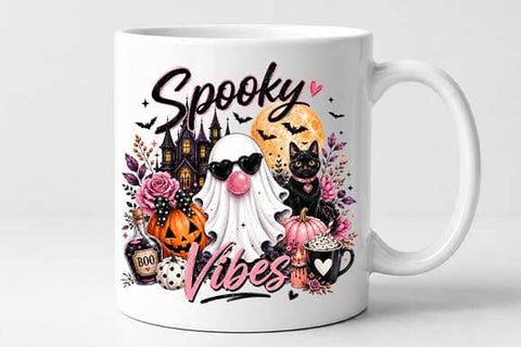 Spooky Vibes Ghost PNG Halloween Digital Download SVG BillahCrafts 