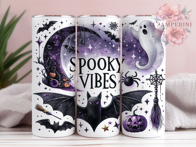 Spooky Vibes Halloween 20oz Tumbler, Spooky Season Tumbler PNG Sublimation Design, Straight & Tapered, Instant Digital Download Sublimation Li Zamperini 
