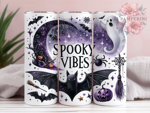Spooky Vibes Halloween 20oz Tumbler, Spooky Season Tumbler PNG Sublimation Design, Straight & Tapered, Instant Digital Download Sublimation Li Zamperini 