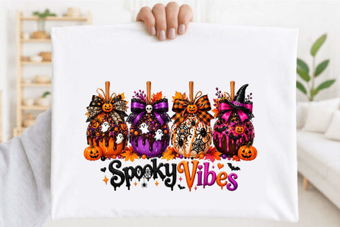 Spooky Vibes Halloween Pumpkin Clipart Sublimation SVGArt 