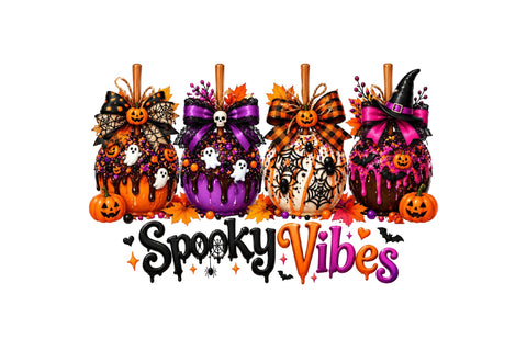 Spooky Vibes Halloween Pumpkin Clipart Sublimation SVGArt 