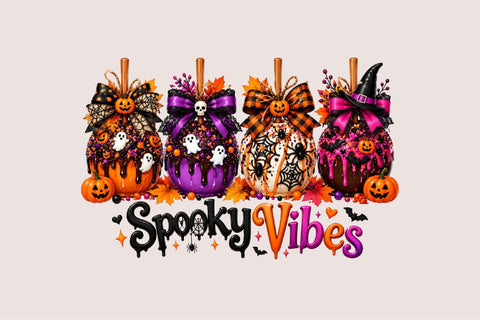 Spooky Vibes Halloween Pumpkin Clipart Sublimation SVGArt 