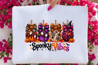 Spooky Vibes Halloween Pumpkin Clipart Sublimation SVGArt 