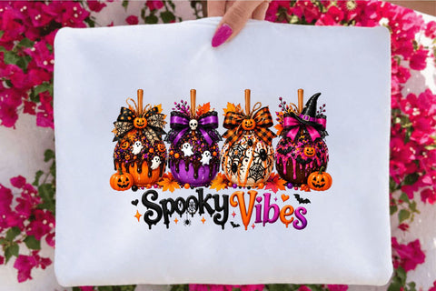 Spooky Vibes Halloween Pumpkin Clipart Sublimation SVGArt 