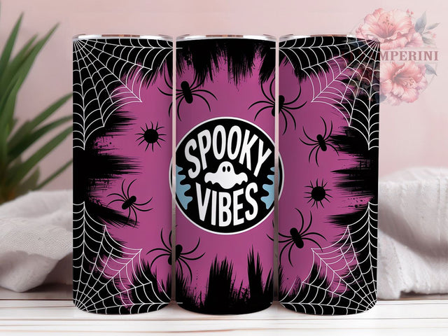 Spooky Vibes Halloween Spider Web Tumbler, Halloween Spider Web Wrap, Creepy Spiders Design, 20Oz Tumbler Sublimation, Haunted Night Drinkware, Trick Or Treat Cup, Gothic Web Mug Sublimation Li Zamperini 