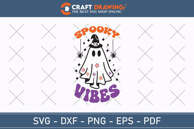 Spooky Vibes Halloween Svg, Halloween Png , Halloween Clipart, Ghost Svg, Halloween Shirt Svg, Hippie Svg, Retro Svg, Svg Bundle, Sublimation Designs SVG Debashish Barman 