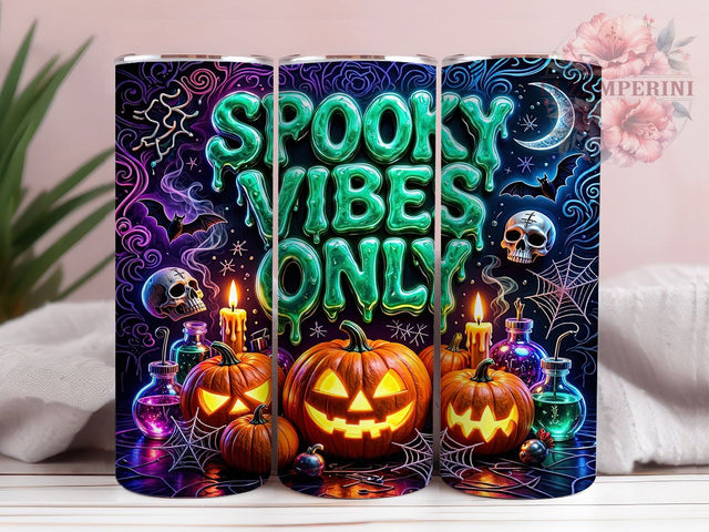 Spooky Vibes Only 20oz Tumbler, Spooky Vibes, Halloween Theme, Gothic Style, Sublimation Wrap, 20oz Tumbler, Dark Aesthetic, Haunted Design Sublimation Li Zamperini 