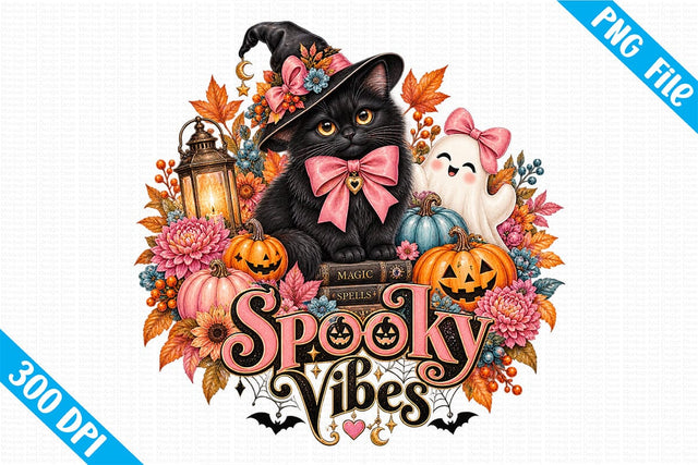 Spooky Vibes Sublimation PNG Sublimation Craftlabsvg24 