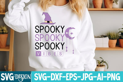 Spooky Vibes SVG Design,Spooky Vibes Sublimation Design,Halloween svg design,Spooky Svg Design,Halloween Bundle SVG BlackCatsMedia 
