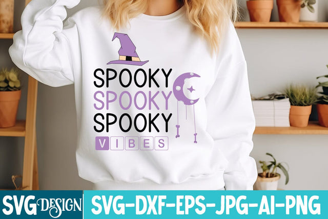 Spooky Vibes SVG Design,Spooky Vibes Sublimation Design,Halloween svg design,Spooky Svg Design,Halloween Bundle SVG BlackCatsMedia 