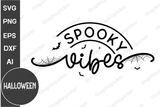 Spooky Vibes SVG, Halloween SVG, Retro Halloween SVG, Halloween SVG Design SVG DesignPlante 503 