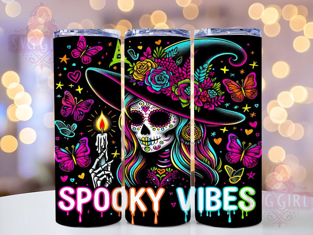 Spooky Vibes, Witchy Design, Tumbler Wrap, 20 oz Tumbler, PNG Sublimation, Halloween Aesthetic, Witchcraft, Gothic Design Sublimation SvggirlplusArt 