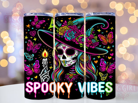 Spooky Vibes, Witchy Design, Tumbler Wrap, 20 oz Tumbler, PNG Sublimation, Halloween Aesthetic, Witchcraft, Gothic Design Sublimation SvggirlplusArt 