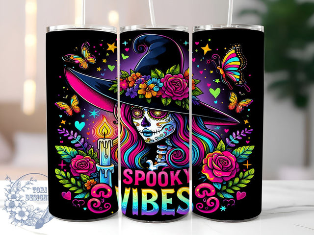 Spooky Vibes, Witchy Halloween, Halloween Tumbler, Sublimation PNG, 20 oz Tumbler, Witch Design, Fall Drinkware, Halloween Decor Sublimation ToriDesigns 