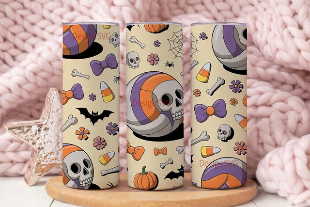 Spooky Volleyball Halloween 20oz Tumbler Sublimation DesignSVG 