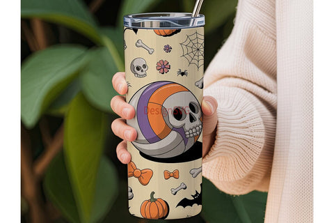 Spooky Volleyball Halloween 20oz Tumbler Sublimation DesignSVG 