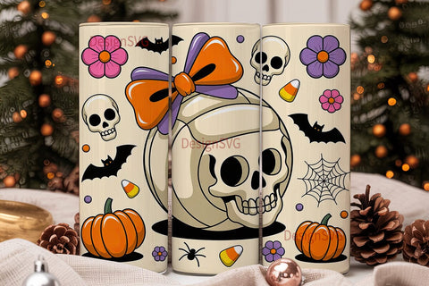 Spooky Volleyball Halloween 20oz Tumbler Sublimation DesignSVG 