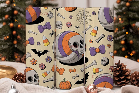 Spooky Volleyball Halloween 20oz Tumbler Sublimation DesignSVG 