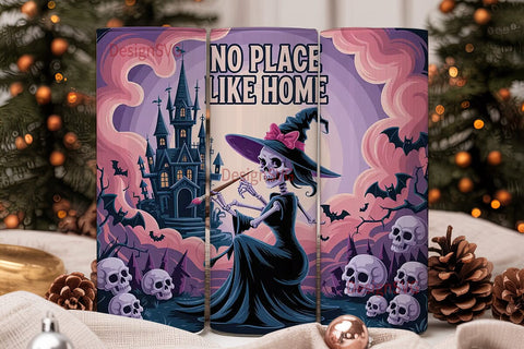 Spooky Witch Castle 20oz Tumbler Wrap Sublimation DesignSVG 