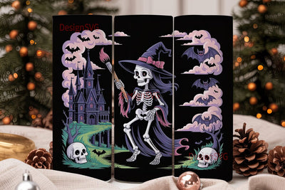 Spooky Witch Castle 20oz Tumbler Wrap Sublimation DesignSVG 