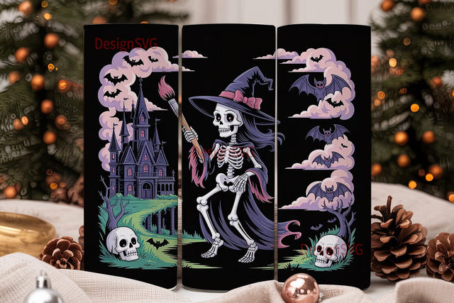 Spooky Witch Castle 20oz Tumbler Wrap Sublimation DesignSVG 