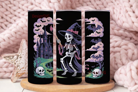 Spooky Witch Castle 20oz Tumbler Wrap Sublimation DesignSVG 