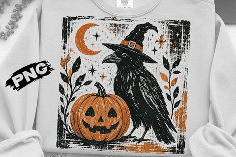 Spooky Witch Crow Pumpkin PNG SVG DesignDestine 