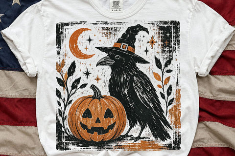 Spooky Witch Crow Pumpkin PNG SVG DesignDestine 