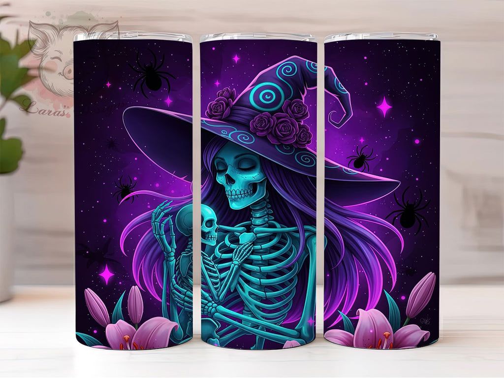 Spooky Witch Gothic Skeleton Tumbler Wrap, Spooky Halloween Mug, Gothic ...