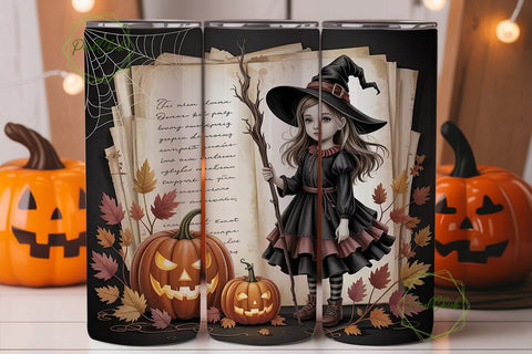 Spooky Witch Halloween 20oz Tumbler Wrap Sublimation PixelChick 