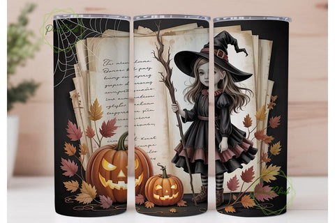 Spooky Witch Halloween 20oz Tumbler Wrap Sublimation PixelChick 