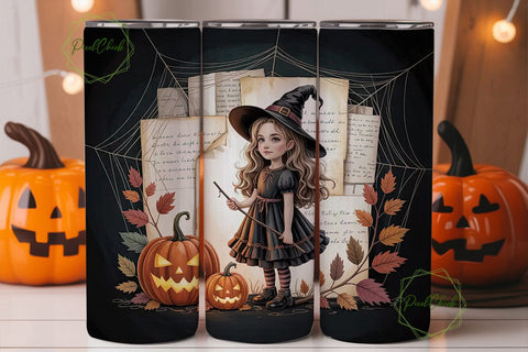 Spooky Witch Halloween 20oz Tumbler Wrap Sublimation PixelChick 