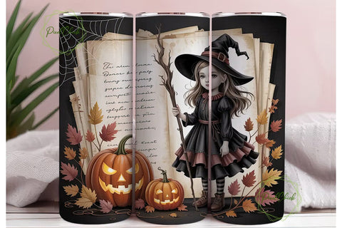 Spooky Witch Halloween 20oz Tumbler Wrap Sublimation PixelChick 