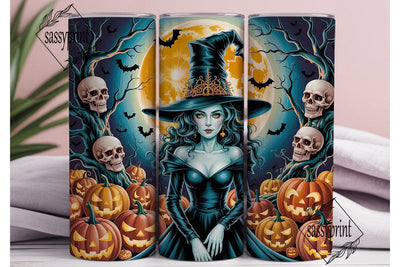 Spooky Witch Moon Pumpkin 20oz Tumbler Sublimation sassyprint 