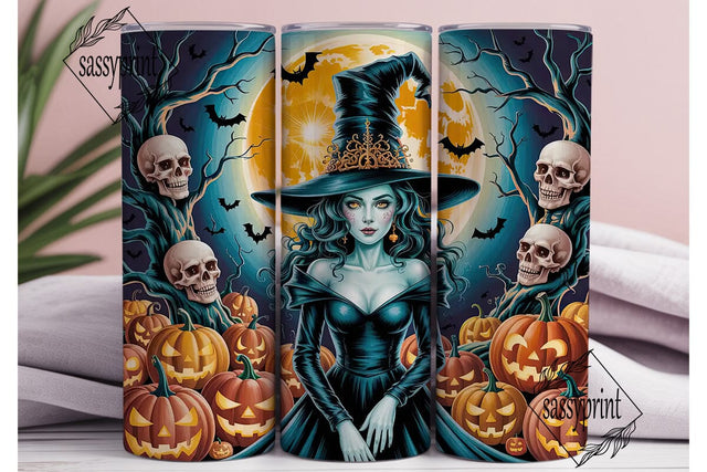 Spooky Witch Moon Pumpkin 20oz Tumbler Sublimation sassyprint 