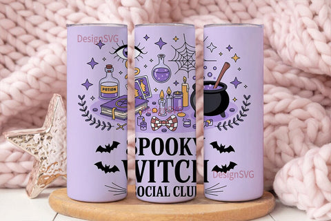 Spooky Witch Social Club 20oz Tumbler Sublimation DesignSVG 