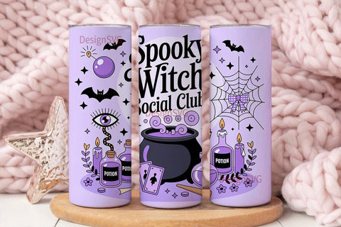 Spooky Witch Social Club 20oz Tumbler Sublimation DesignSVG 