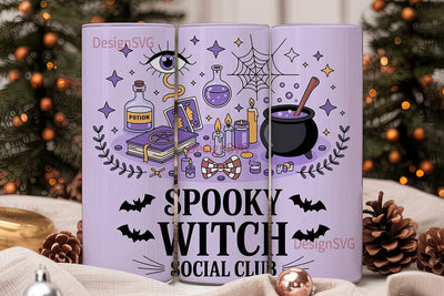 Spooky Witch Social Club 20oz Tumbler Sublimation DesignSVG 