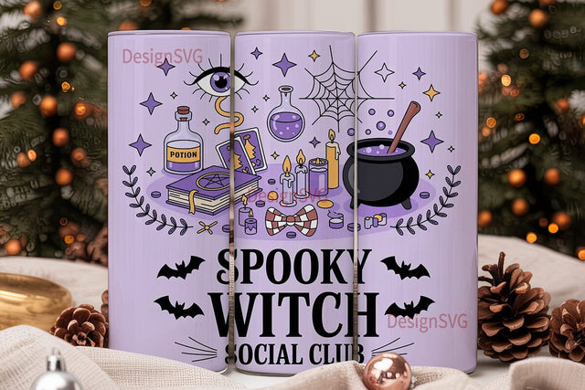 Spooky Witch Social Club 20oz Tumbler Sublimation DesignSVG 