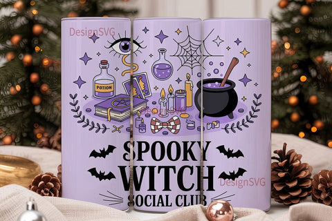 Spooky Witch Social Club 20oz Tumbler Sublimation DesignSVG 