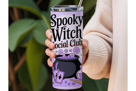 Spooky Witch Social Club 20oz Tumbler Sublimation DesignSVG 