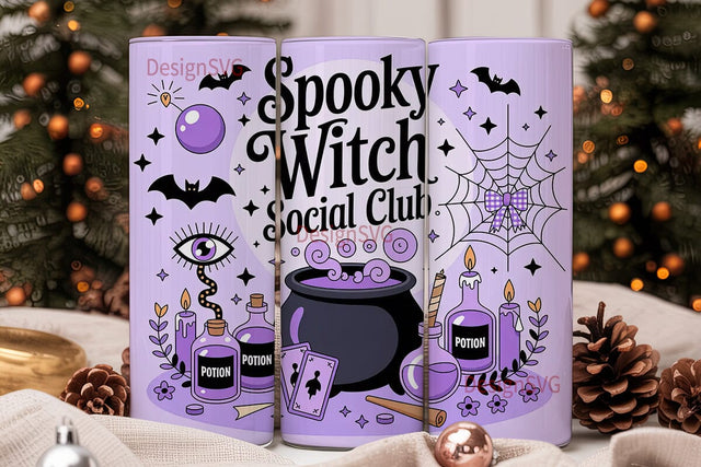 Spooky Witch Social Club 20oz Tumbler Sublimation DesignSVG 
