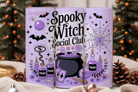 Spooky Witch Social Club 20oz Tumbler Sublimation DesignSVG 