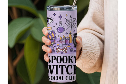 Spooky Witch Social Club 20oz Tumbler Sublimation DesignSVG 