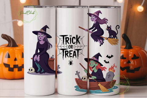 Spooky Witch Trio 20oz Tumbler Wrap Sublimation PixelChick 