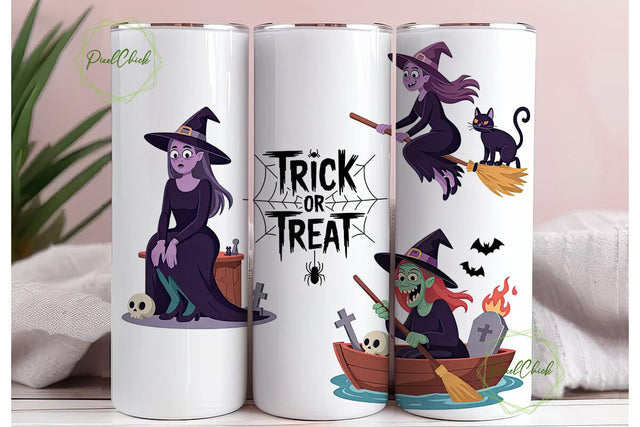 Spooky Witch Trio 20oz Tumbler Wrap Sublimation PixelChick 