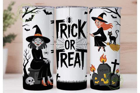Spooky Witch Trio 20oz Tumbler Wrap Sublimation PixelChick 